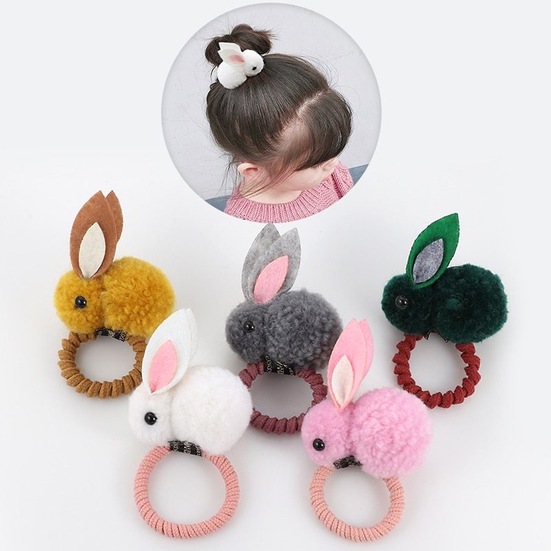 Fluffy Bunny Hair Tie - 6pcs🐇