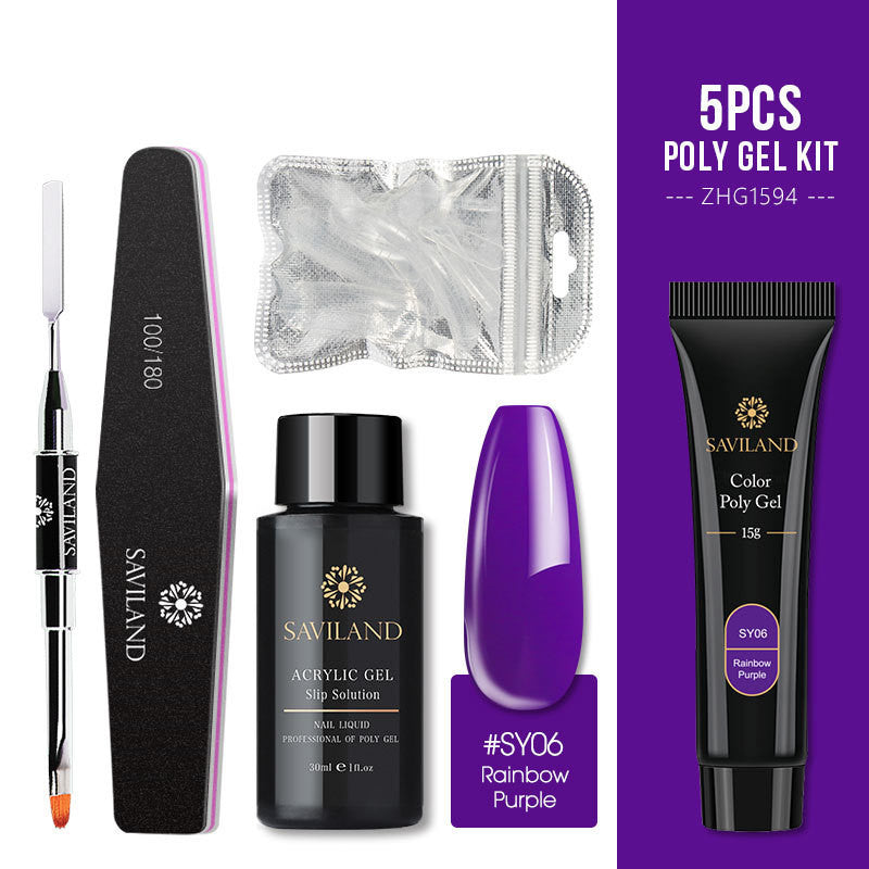 5-Piece Soft Rainbow Poly Gel Kit - MERLIÁ