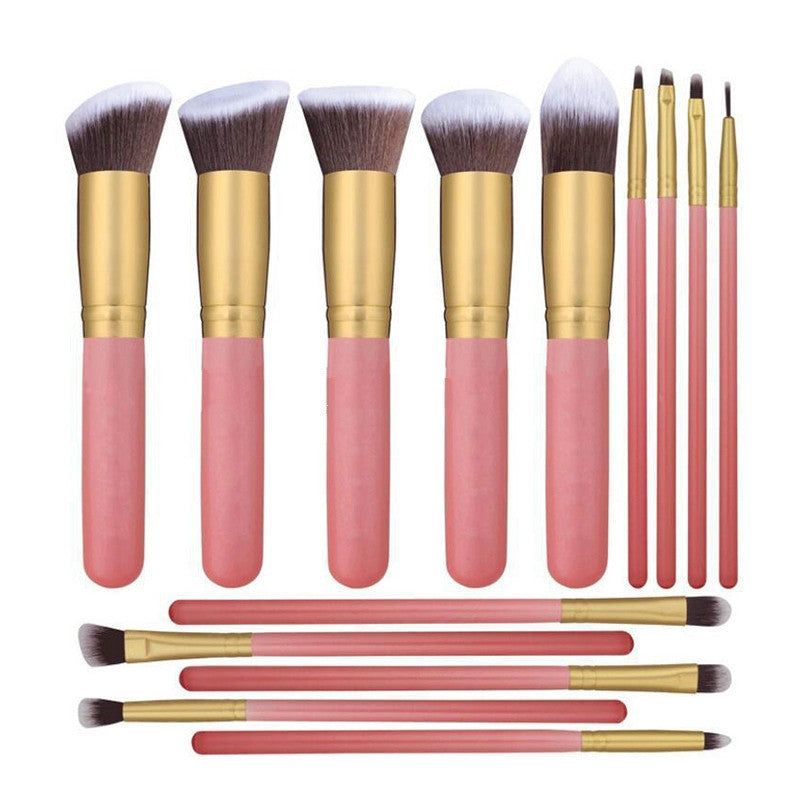 Professionelles Make-up-Pinsel-Set mit Holzgriff (14-teilig)