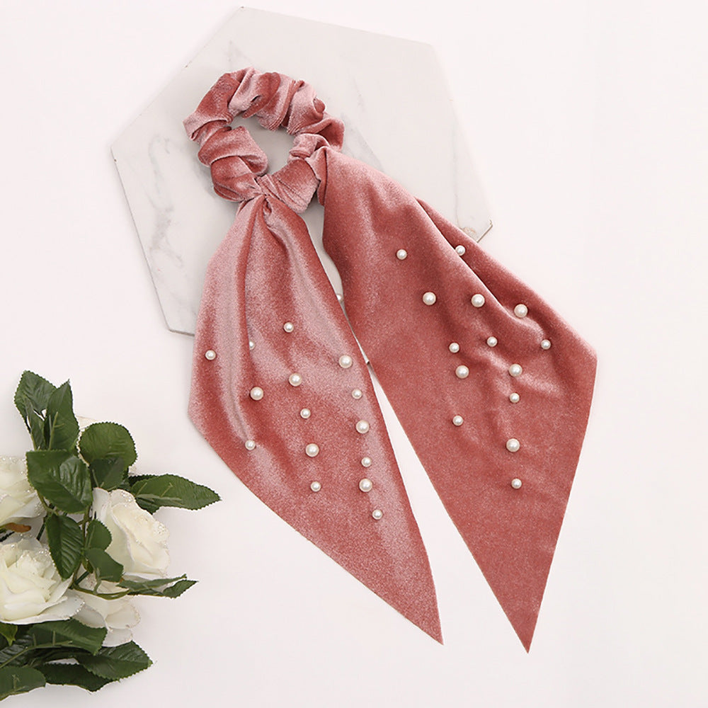 Fashion Cute Flannel Pearl Large Intestine Hair Tie MERLIÁ