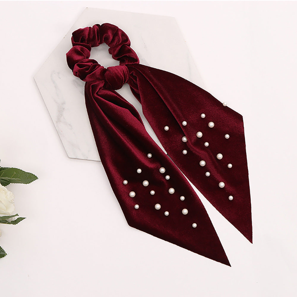 Fashion Cute Flannel Pearl Large Intestine Hair Tie MERLIÁ