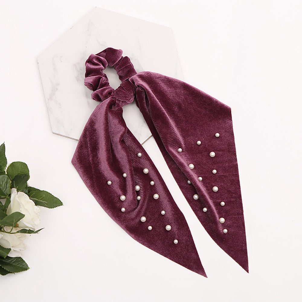 Fashion Cute Flannel Pearl Large Intestine Hair Tie MERLIÁ