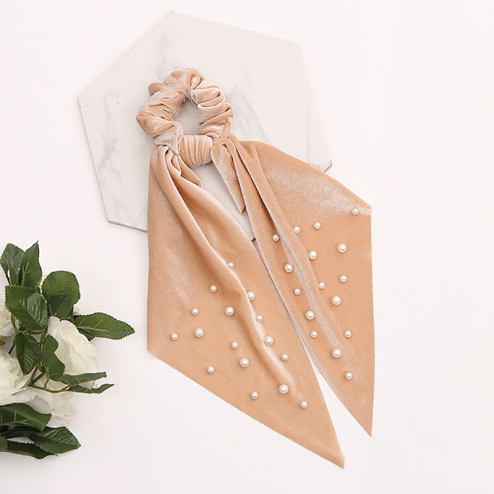 Fashion Cute Flannel Pearl Large Intestine Hair Tie MERLIÁ