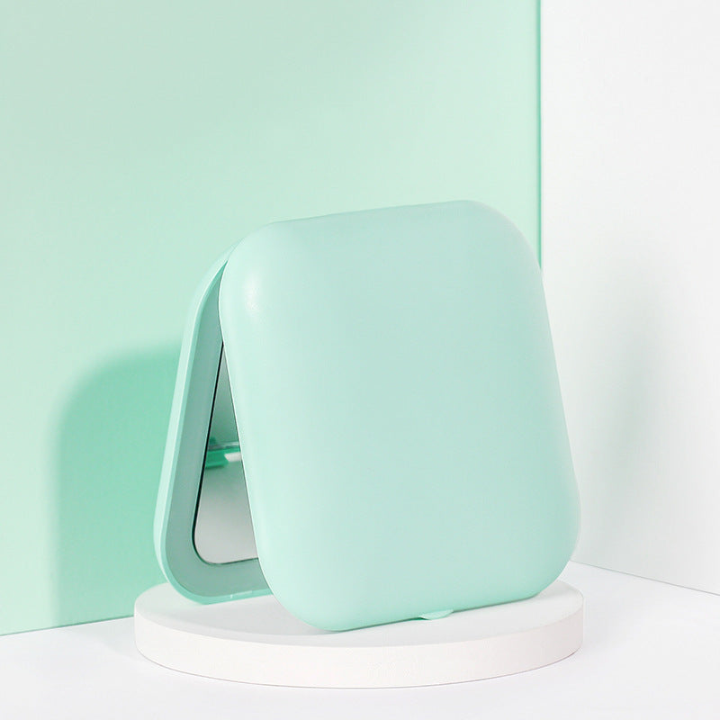 Espejo de maquillaje LED plegable portátil con luz