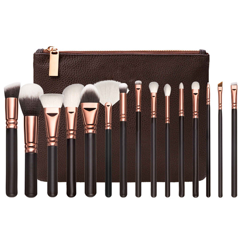 Makeup Brush Set with Bag - 15-Pieces MERLIÁ