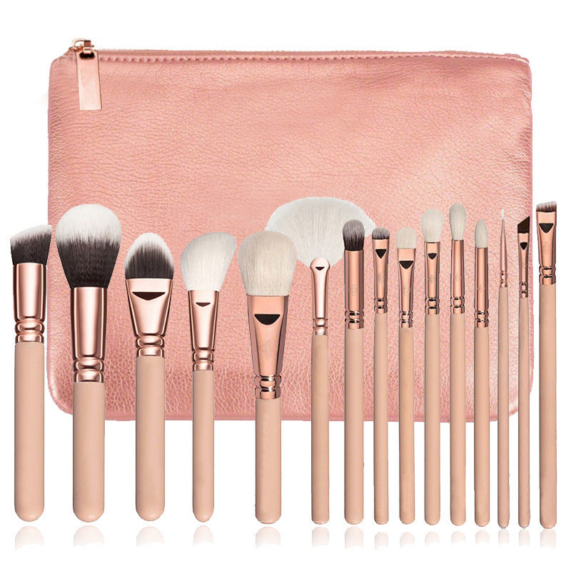 Makeup Brush Set with Bag - 15-Pieces MERLIÁ