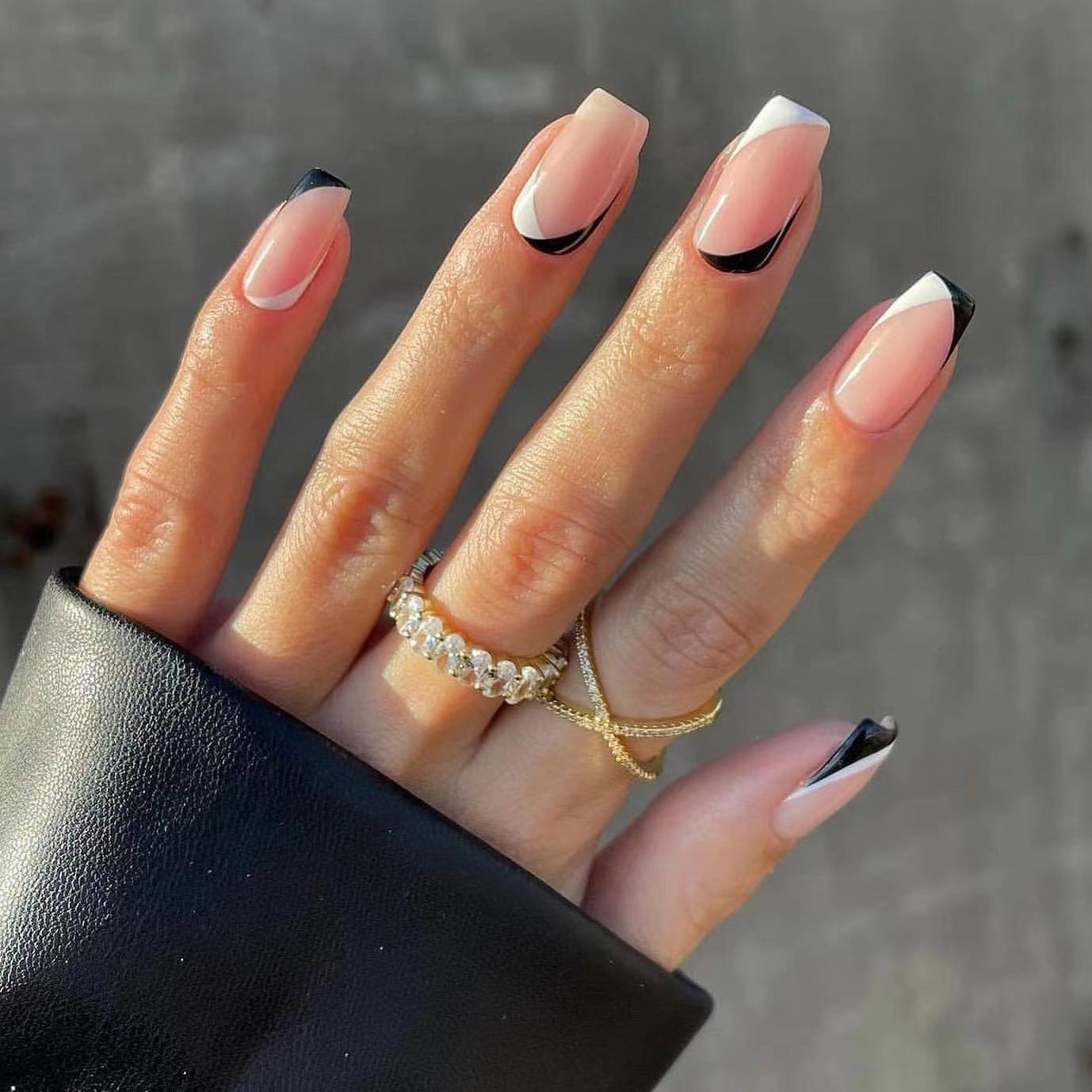 Black French Nail Stickers MERLIÁ