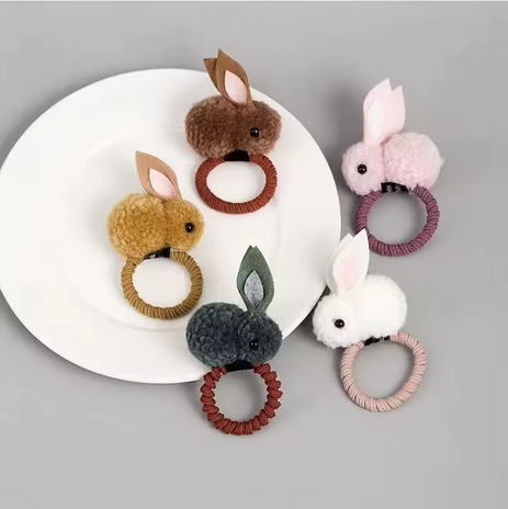 Fluffy Bunny Hair Tie - 6pcs🐇