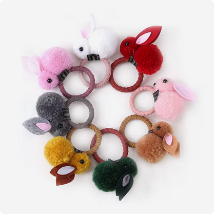 Flauschiges Häschen-Haargummi – 6 Stück🐇