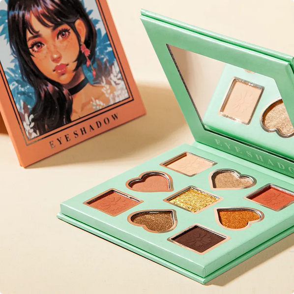 Peach Glow 9-Color Eyeshadow Palette – Matte, Shimmer & Glitter MERLIÁ
