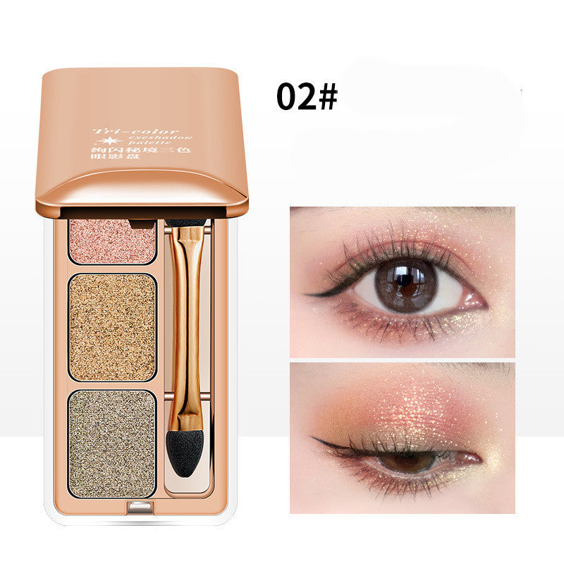 Three Color Eye Shadow Plate With Pearly Light MERLIÁ