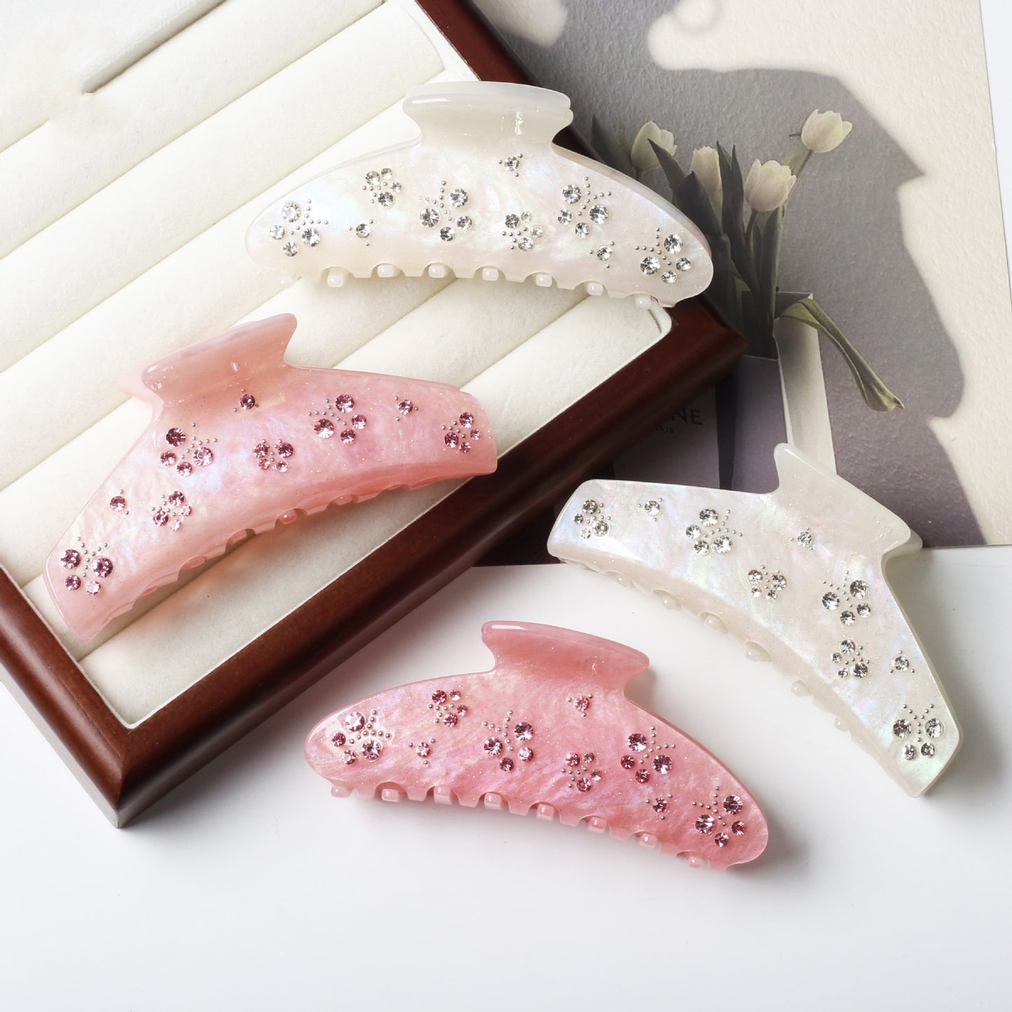 Crystal Bloom Hair Claw