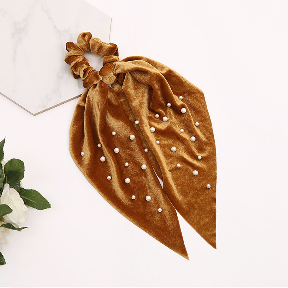 Fashion Cute Flannel Pearl Large Intestine Hair Tie MERLIÁ
