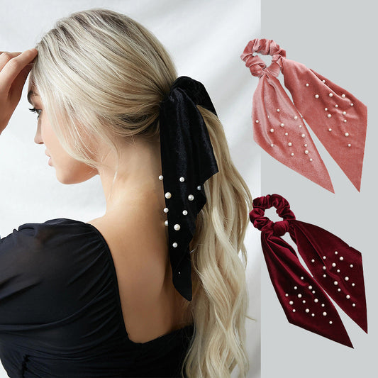 Fashion Cute Flannel Pearl Large Intestine Hair Tie MERLIÁ
