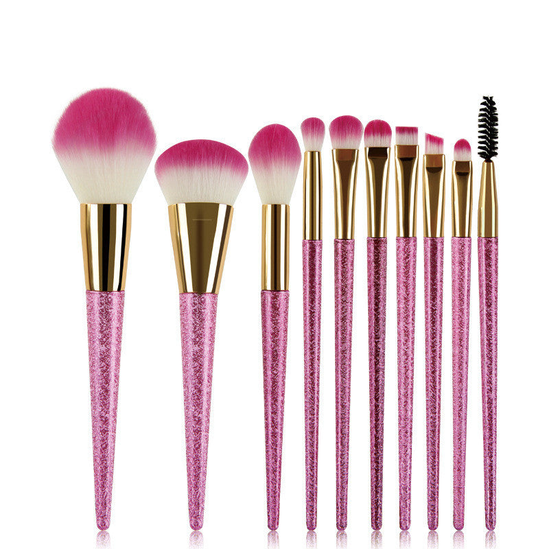 10-Piece Crystal Makeup Brush Set