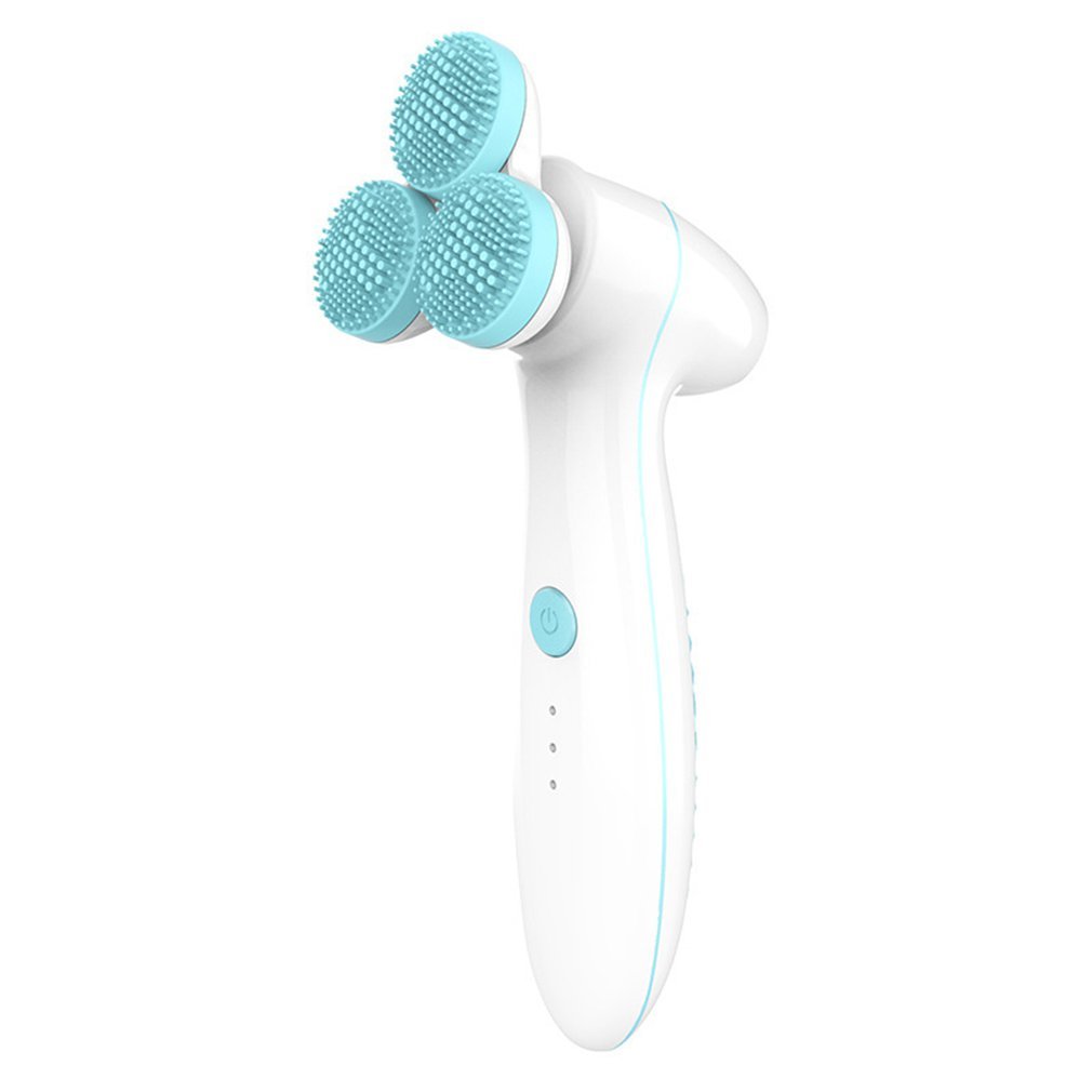 Cepillo eléctrico de limpieza facial con cabezal triple redondo