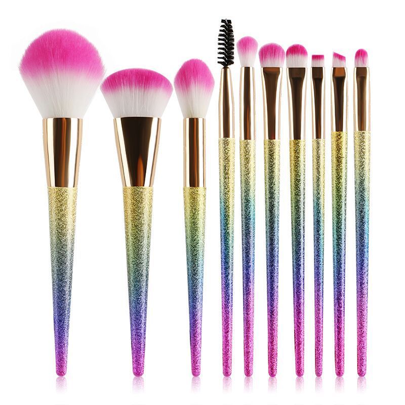 10-Piece Crystal Makeup Brush Set