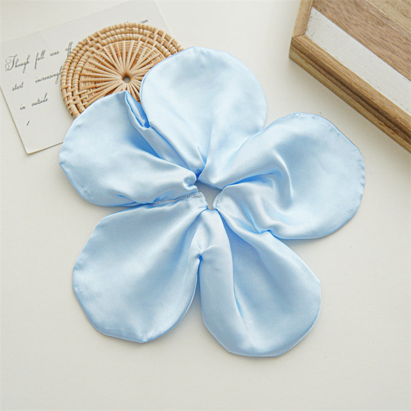 Silky Flower Hair Scrunchie