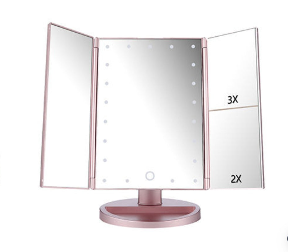 24 LED Tri-Fold Touch Screen Makeup Mirror