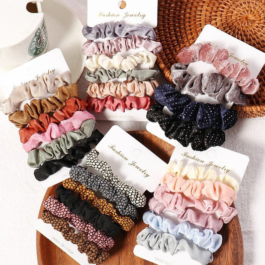 Colorful Satin Scrunchie Set