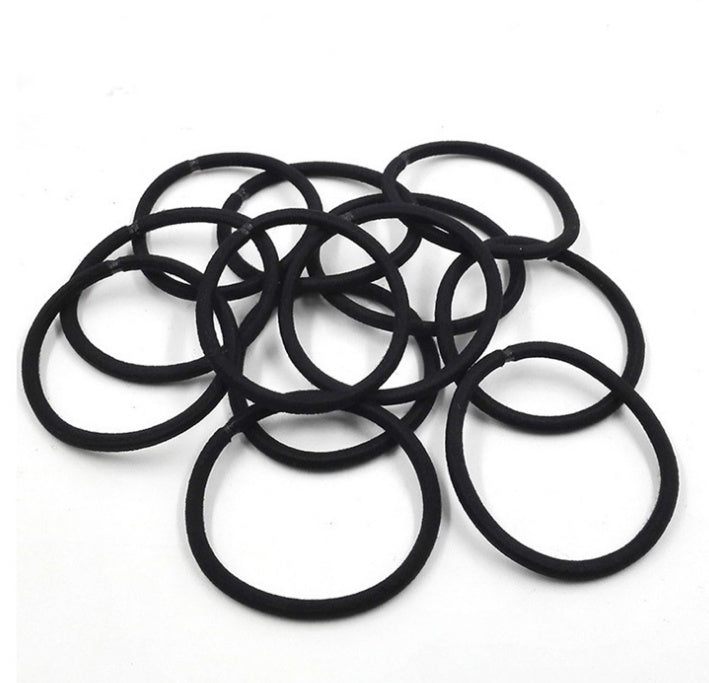 100 Pcs Black Elastic Hair Bands