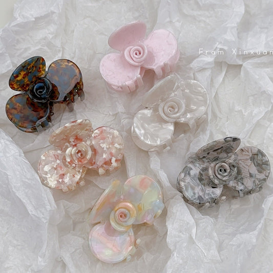 French Style Cold Medium Rose Flower Barrettes MERLIÁ