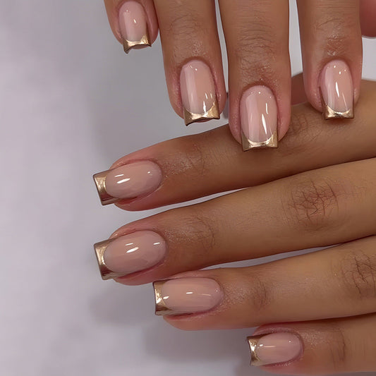 Golden Trim French Press-On Nails MERLIÁ