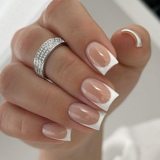 Quadratische French Press-On Nails – Elegant & Modisch