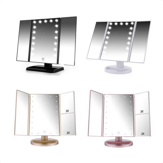 24 LED Tri-Fold Touch Screen Makeup Mirror