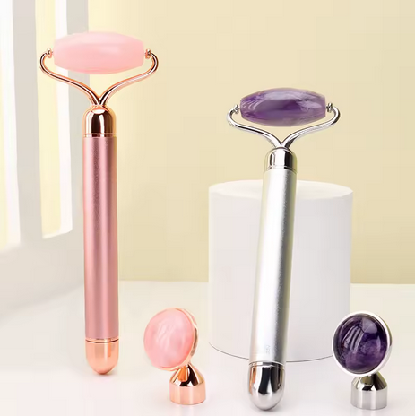 Electric Rose Quartz Facial Roller