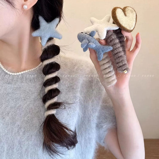 Plush Cute Braided Hair Phone Line Hair Ring Women MERLIÁ