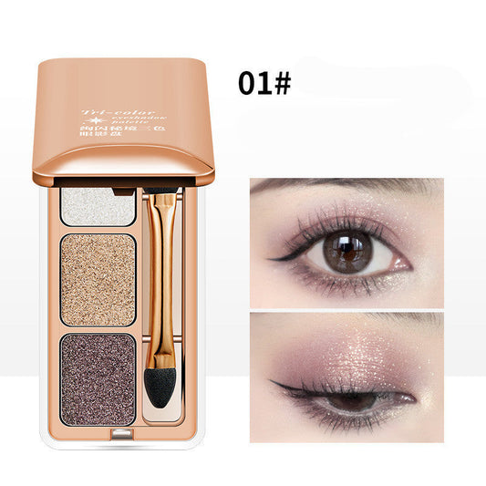 Three Color Eye Shadow Plate With Pearly Light MERLIÁ